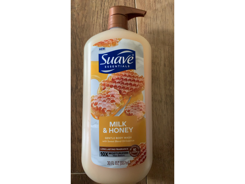 Suave Essentials Gentle Body Wash, Milk & Honey, 30 fl oz/887 mL