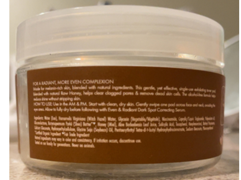 SheaMoisture Even & Radiant Daily Exfoliating Toner Pads, Raw Honey, 30 Count