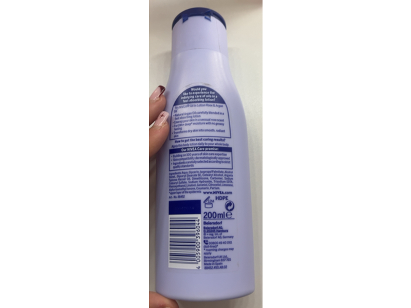Nivea Oil In Lotion, Rose, 200 mL