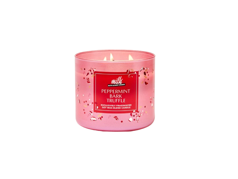 Bath & Body Works Milk Soy Wax Blend Candle, Peppermint Bark Truffle, 14.5 oz/411 g