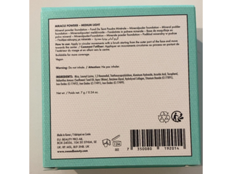 Sweed Powder, Medium Light 02, 0.24 oz/7 g