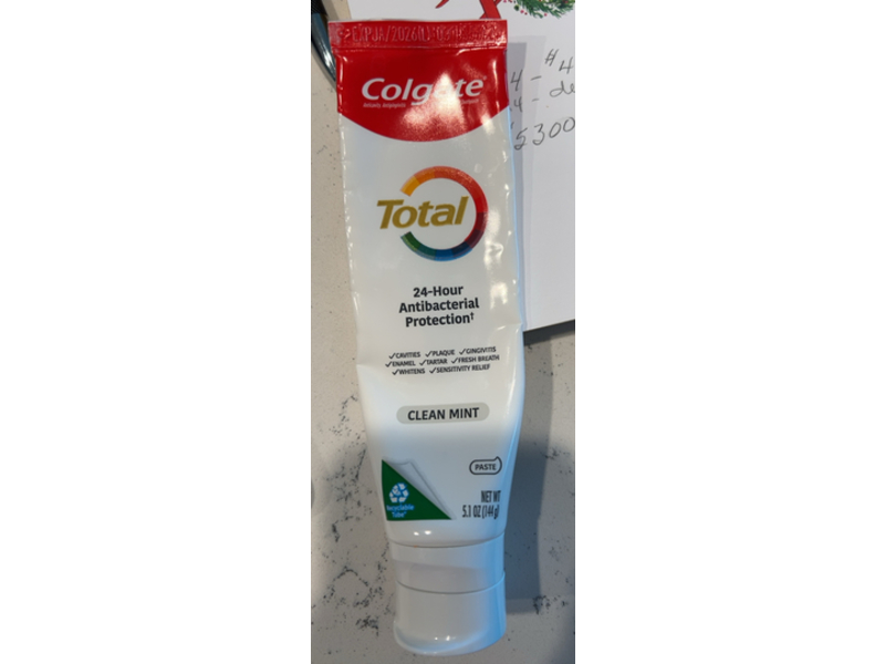 Colgate Total Toothpaste, Clean Mint, 5.1 oz/144 g, Pack Of 4