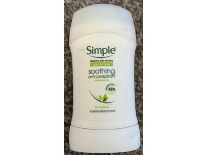 Simple Soothing Anti-Perspirant, 40 mL, Pack Of 6