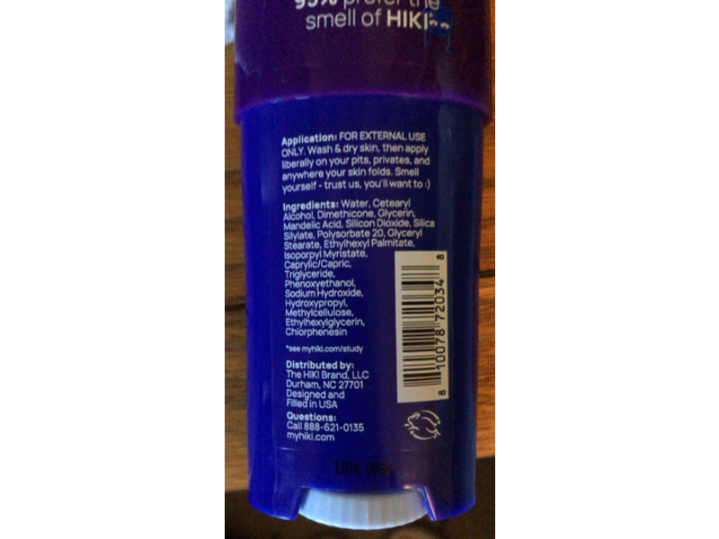Hiki Deodorant Lotion, Unscented, Aluminium Free, 2.45 oz/70 g