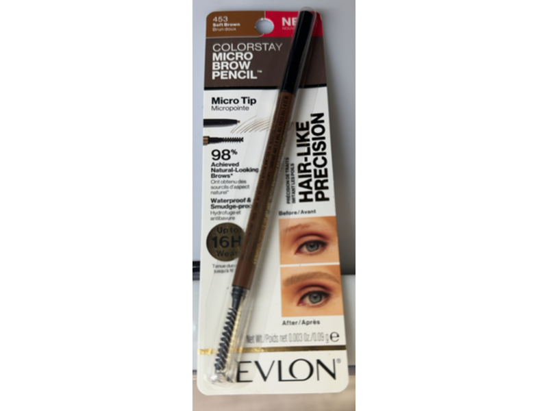 Revlon ColorStay Micro Eyebrow Pencil, 453 Soft Brown, 0.003 oz/0.09 g