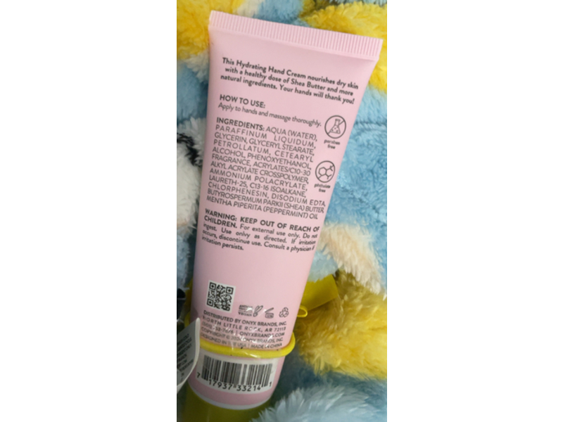 Onyx Professional Candy Cane Hydrating Hand Cream, Peppermint + Sugar, 3 fl oz/89 mL