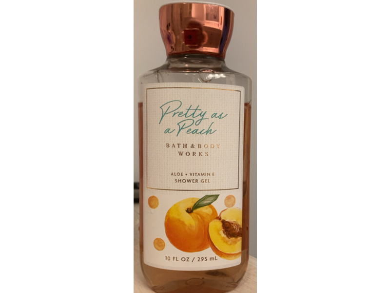 Bath & Body Works Pretty As A Peach Shower Gel, Aloe & Vitamin E, 10 fl oz/295 mL