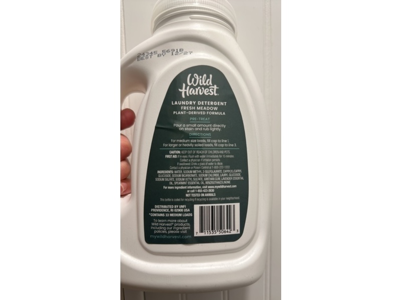 Wild Harvest Laundry Detergent, Fresh Meadow, 33 Loads, 50 fl oz/1.47 L