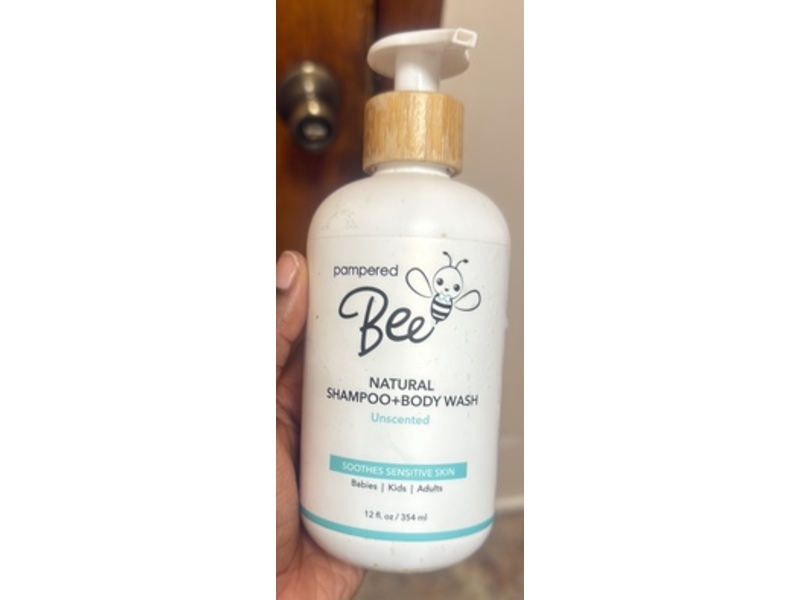 Pampered Bee Natural Shampoo + Body Wash, Unscented, 12 fl oz/354 mL