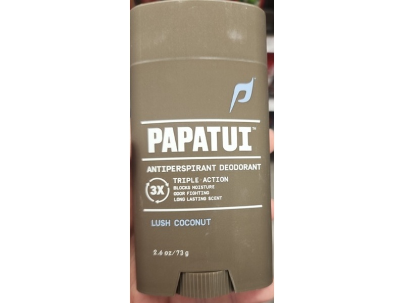 Papatui Triple-Action Antiperspirant Deodorant, Lush Coconut, 2.6 oz/73 g, Pack Of 3