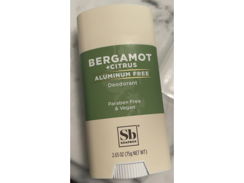 Soapbox Deodorant, Bergamot & Citrus, 2.65 oz/75 g