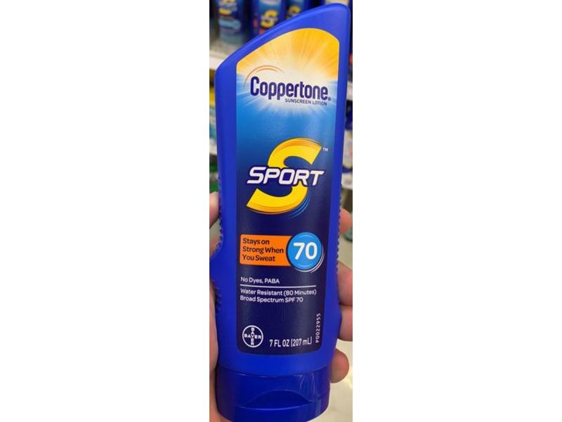 Coppertone Sport Sunscreen Lotion, SPF 70, 7 fl oz/207 mL