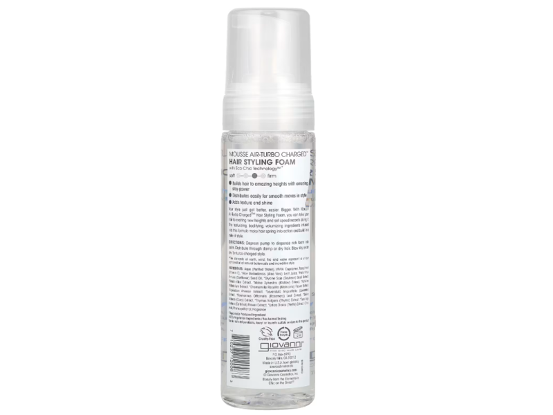 Giovanni Mousse Air-Turbo Charged Hair Styling Foam, 7 fl oz/207 mL