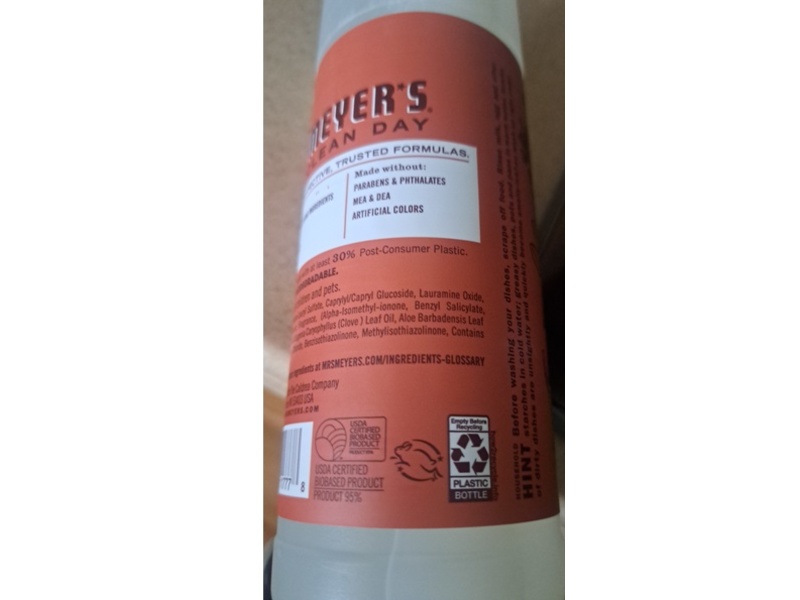 Mrs. Meyer's Clean Day Dish Soap, Fall Leaves Scent, 16 fl oz/473 mL