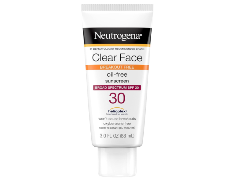 Neutrogena Clear Face Sunscreen, SPF 30, 3 fl oz/88 mL