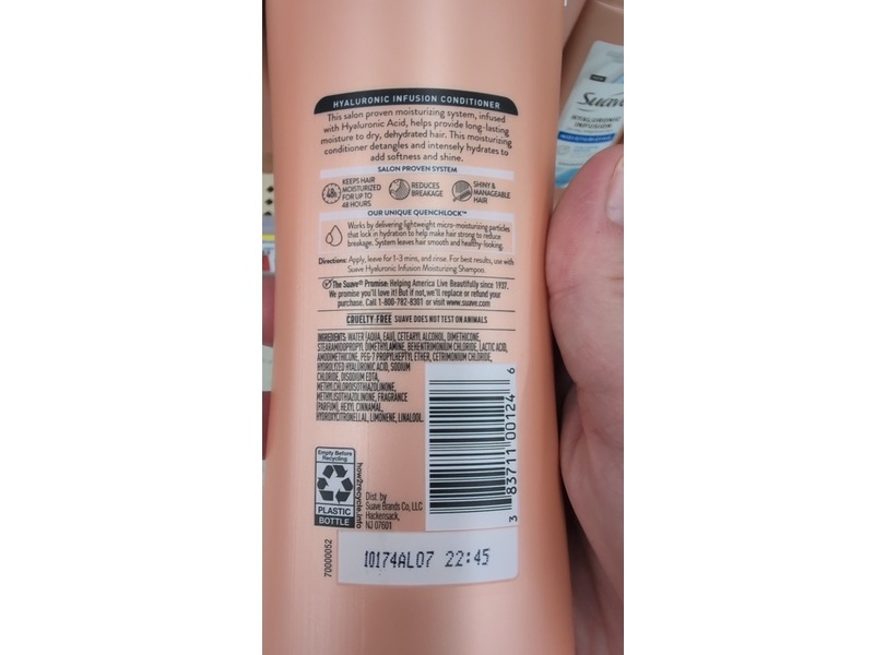 Suave Hyaluronic Infusion Moisturizing Conditioner, 12.6 fl oz/373 mL