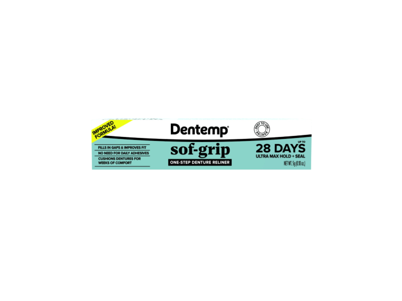 Dentemp Sof-Grip One-Step Denture Reliner, 0.18 oz/5 g