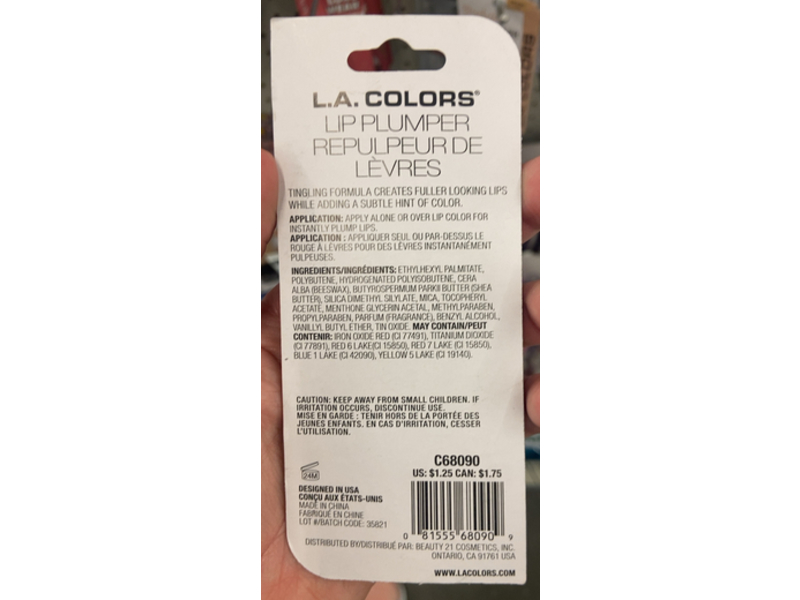 L.A. Colors Lip Plumper, Madness, 0.08 oz/2.5 g