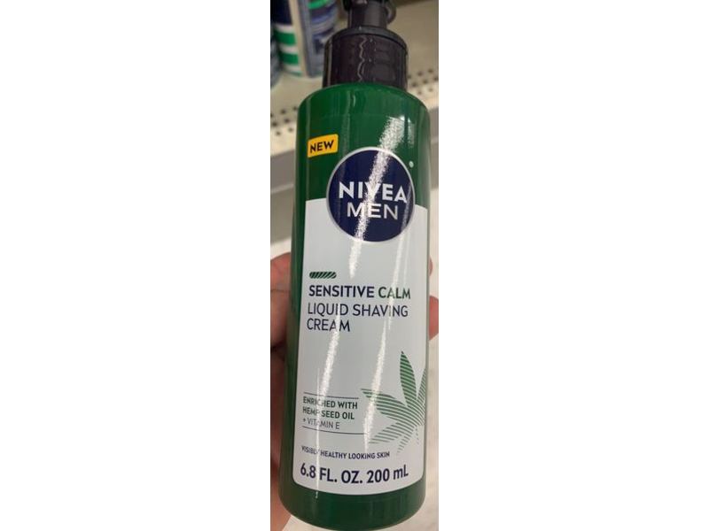 Nivea Men Sensitive Calm Liquid Shaving Cream, Hemp Seed Oil + Vitamin E, 6.8 fl oz/200 mL, Pack Of 3