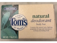 Tom's Of Maine Natural Deodorant Body Bar, Unscented, 4 oz/113 g - thumbnail 2