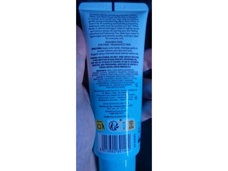 Dermasil Daily Face Cream, Rose Water, Witch Hazel & Vitamin E, 2 fl oz/59 mL, Pack Of 2