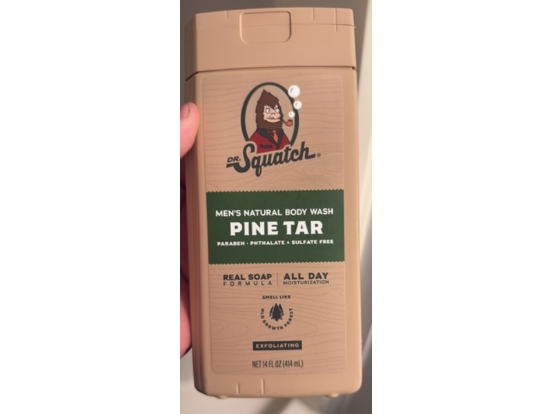 Dr. Squatch Men's Natural Body Wash, Pine Tar, 14 fl oz/414 mL