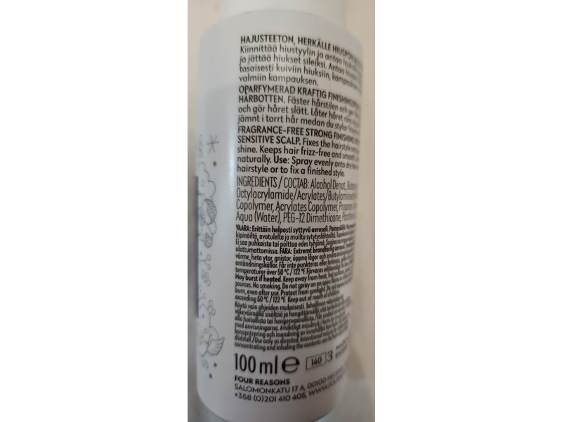 Four Reasons No Nothing Sensitive Strong Hairspray, 2.5 oz/71 g
