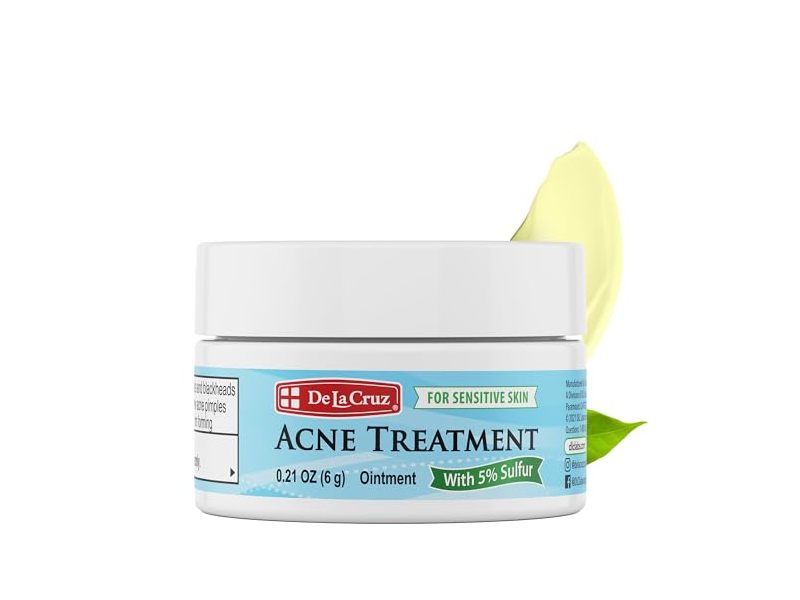 De La Cruz Acne Treatment Ointment, 5% Sulfur, 0.21 oz/6 g