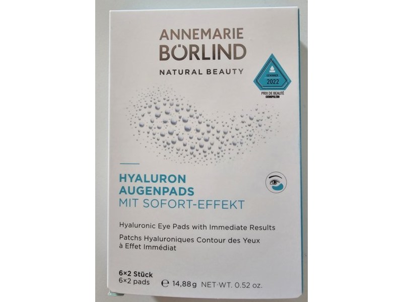 Annemarie Borlind Hyaluronic Eye Pads, 0.52 oz/14.88 g, 2 Count