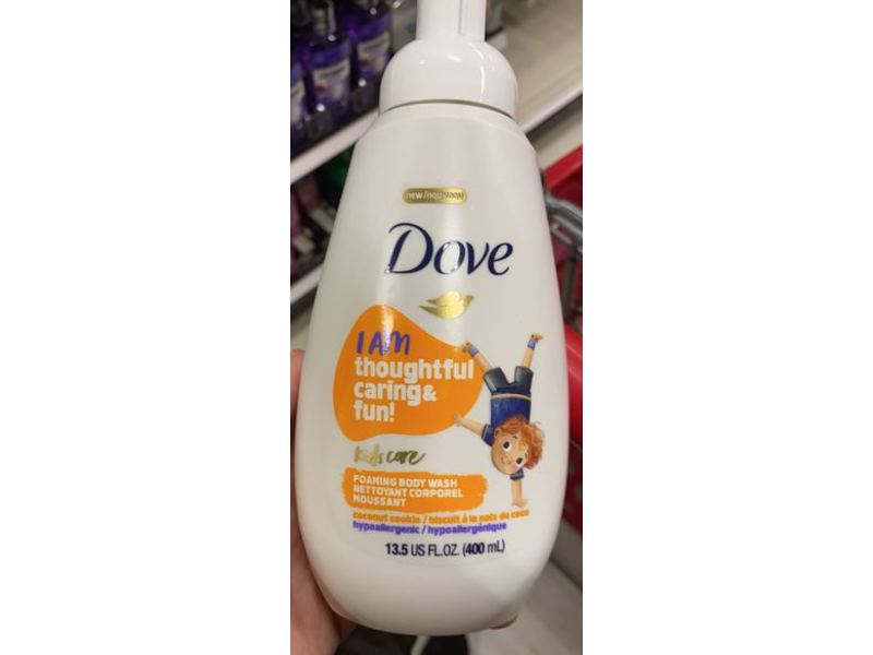 Dove I Am Thoughtful Caring & Fun! Foaming Body Wash, Coconut Cookie, 13.5 fl oz/400 mL, Pack Of 4
