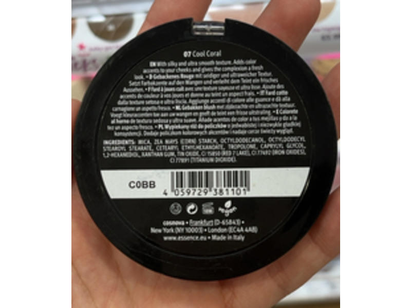 Essence Pure Nude Baked Blush, 07 Cool Coral, 0.24 oz/7 g