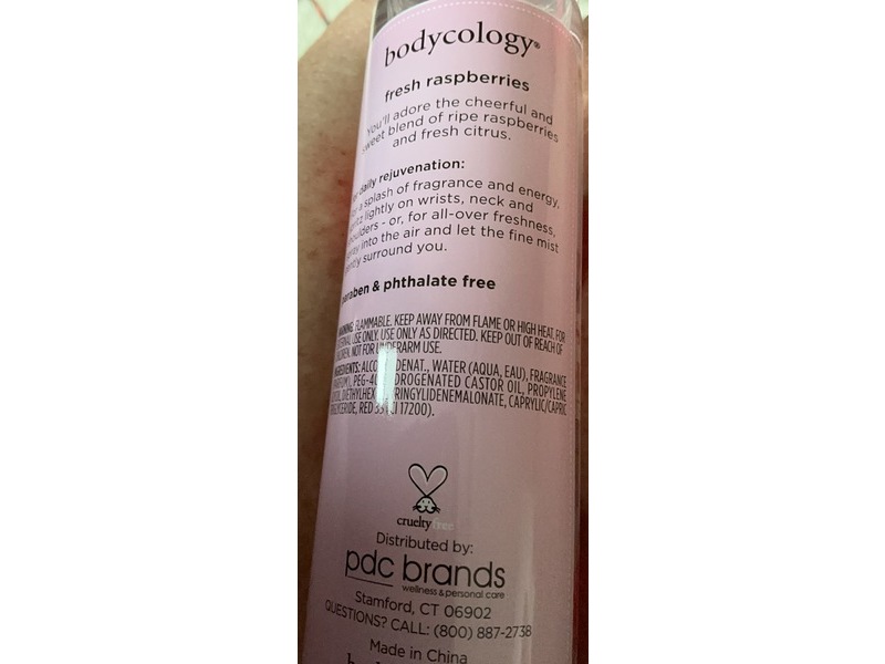 Bodycology Fragrance Mist, Fresh Raspberries, 8 fl oz/237 mL