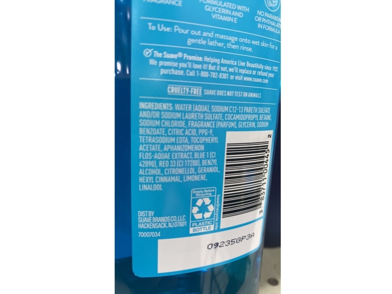 Suave Body Wash, Ocean Breeze, 18 fl oz/532 mL