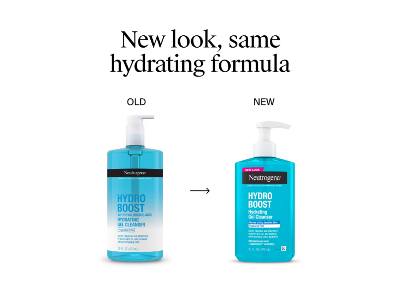 Neutrogena Hydro Boost Hydrating Gel Cleanser, Hyaluronic Acid, Fragrance Free, 16 fl oz/473 mL
