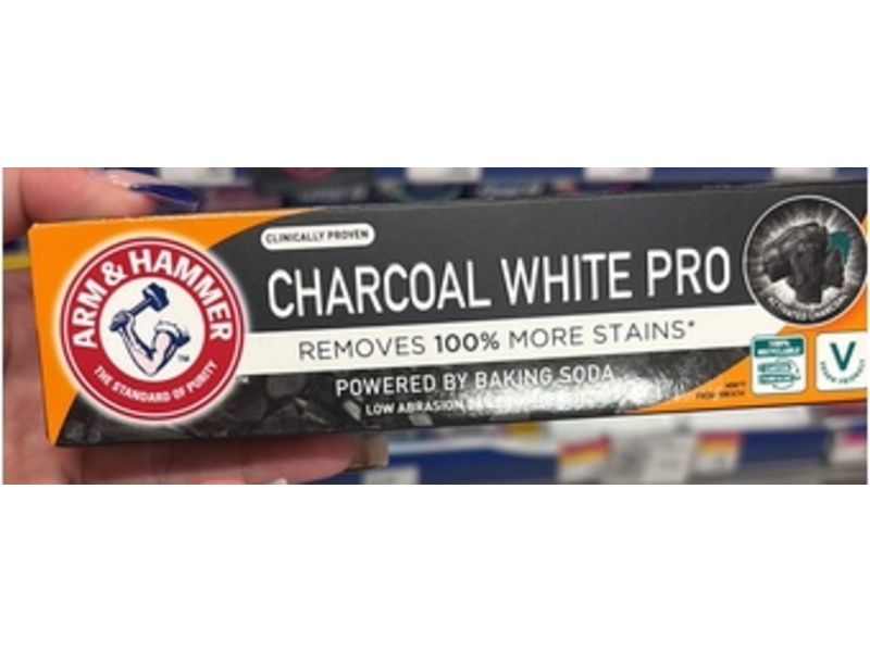 Arm & Hammer Charcoal White Toothpaste, Minty, 75 mL