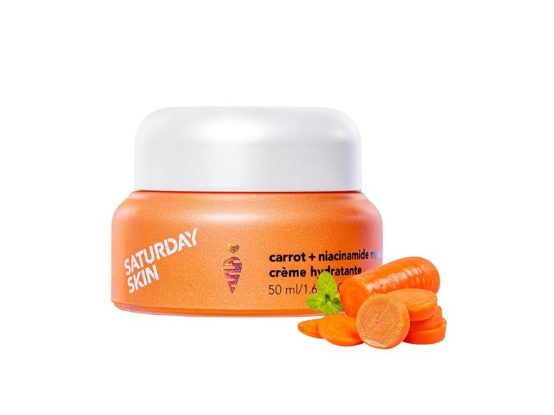 Saturday Skin Face Moisturizing Cream, Carrot + Niacinamide, 1.69 fl oz/50 mL
