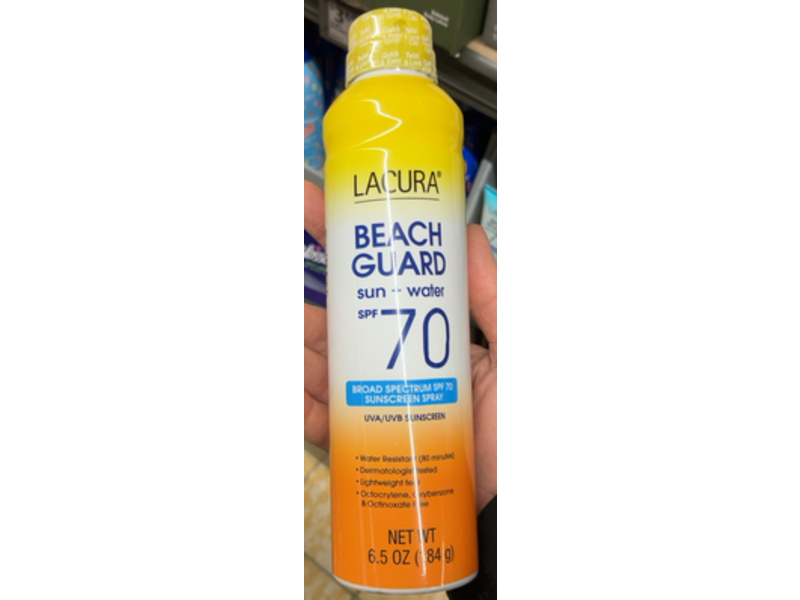 Lacura Beach Guard Sunscreen Spray, SPF 70, 6.5 oz/184 g