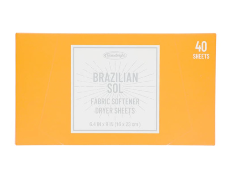 Homebright Brazilian Soil Fabric Softener Dryer Sheets, 40 Count