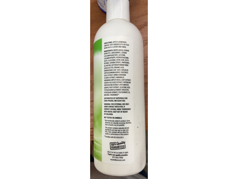Wild Harvest Body Wash, Coconut Lemongrass, 16 fl oz/473 mL