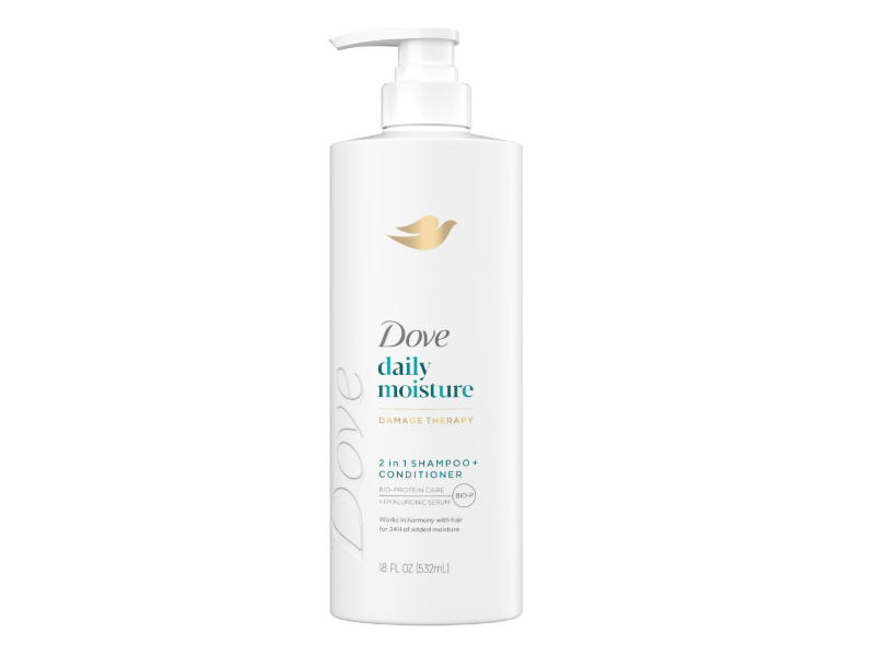 Dove Daily Moisture Damage Therapy 2 In 1 Shampoo + Conditioner, 18 fl oz/532 mL