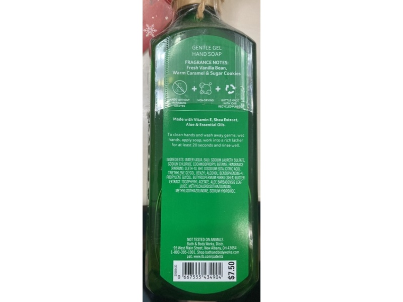 Bath & Body Works Gentle Hand Soap, Vanilla Bean Noel, 8 fl oz/236 mL