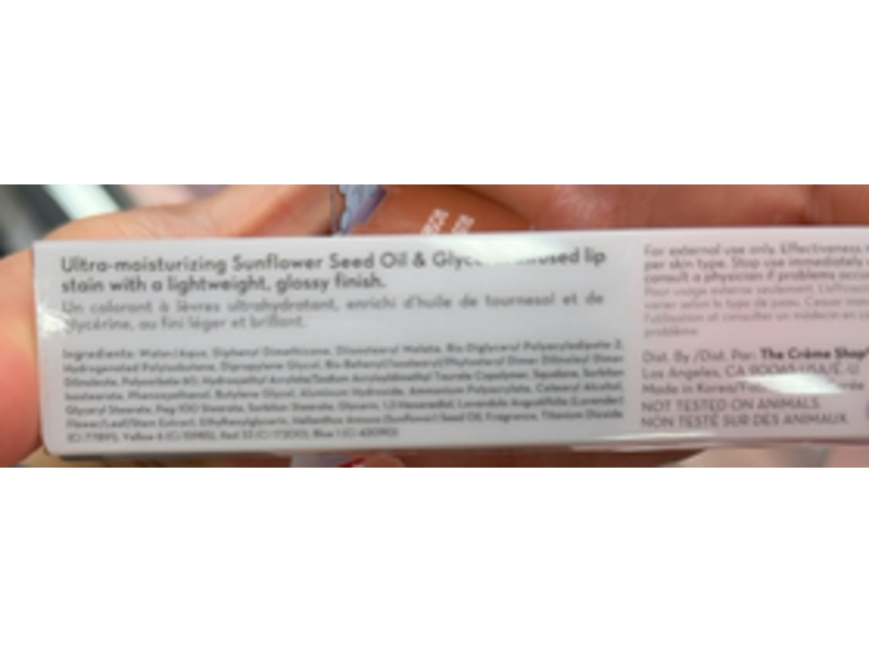 The Creme Shop Glossy Lip Stain, Cherub, 0.194 oz/5.5 g