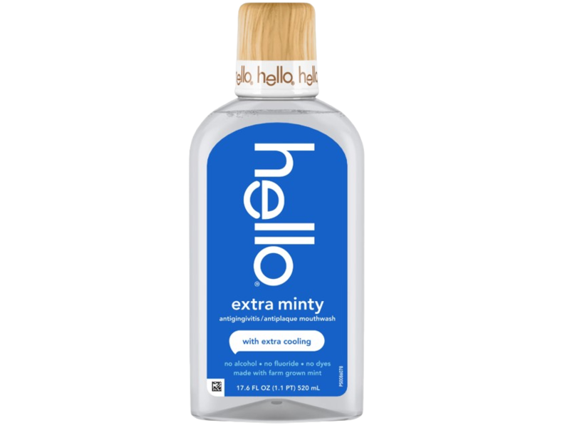 Hello Extra Minty Antigingivitis/Antiplaque Mouthwash, Extra Cooling, 17.6 fl oz/520 mL