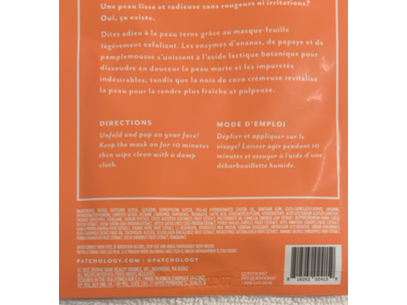Patchology Exfoliate Mate Sheet Mask, 0.879 fl oz/25 mL, Pack Of 4