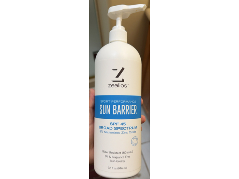 Zealios Sport Performance Sun Barrier, SPF 45, 32 fl oz/946 mL