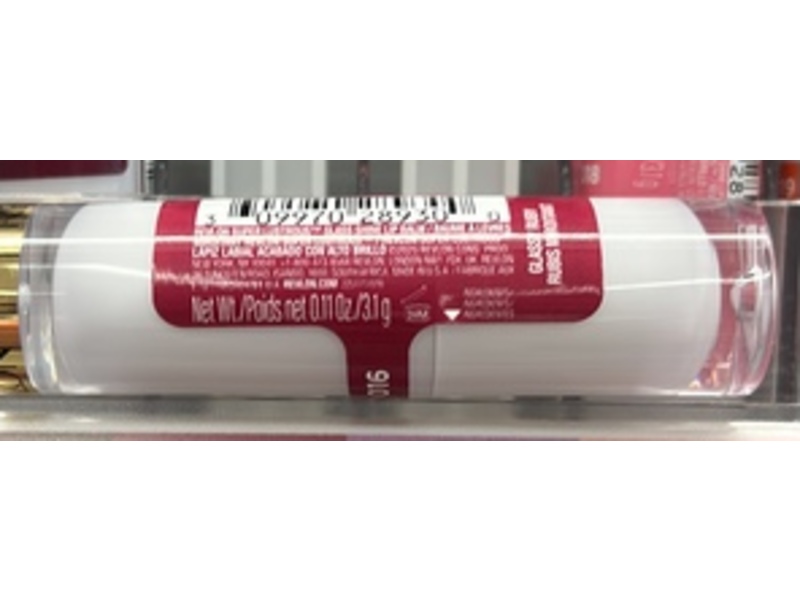 Revlon Super Lustrous Glass Shine Lip Balm, 016 Glassy Ruby, 0.11 oz/3.1 g