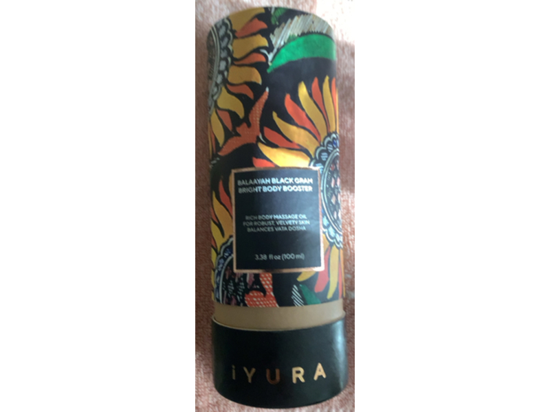 Iyura Balaayah Bright Body Booster Massage Oil, Black Gram, 3.38 fl oz/100 mL