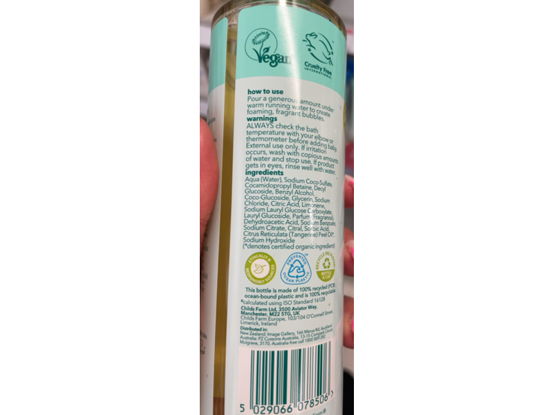 Childs Farm Baby Bedtime Bubbles, Organic Tangerine, 250 mL