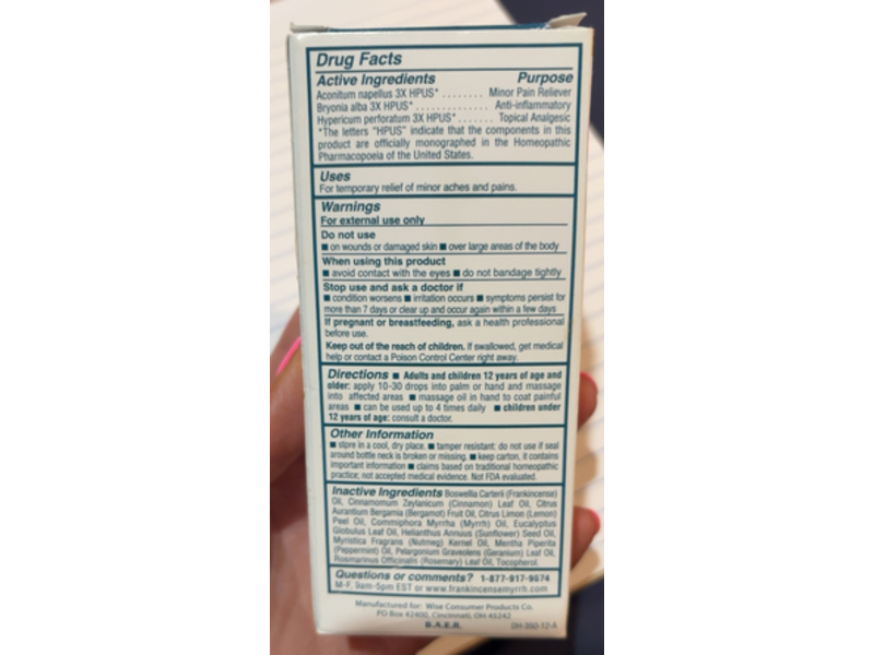 Frankincense & Myrrh Foot Pain Relief Rubbing Oil, 2 fl oz/59 mL