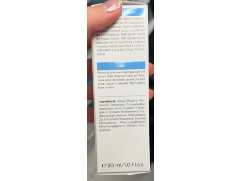 Bielenda Skin Clinic Professional Moisturising & Calming Face Serum, Hyaluronic Acid, 1.01 fl oz/30 mL